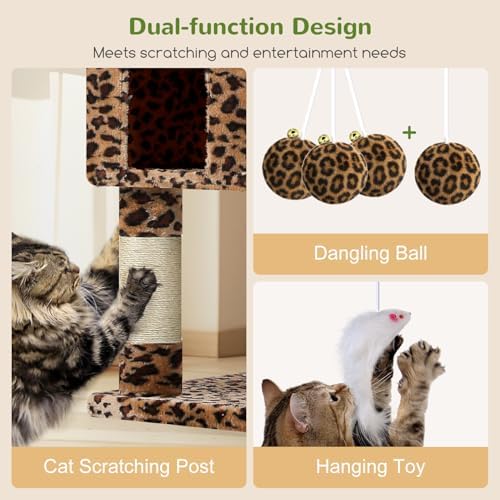 Globlazer Cat Tree Tower for Multiple Adult Cats, Leopard Print - Image 6