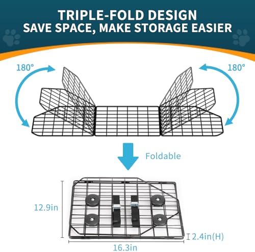 ERYTLLY Dog Car Barrier for SUVs, Adjustable Heavy-Duty Wire Pet Gate, Foldable - Image 6