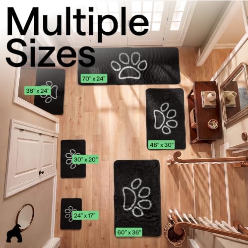 GORILLA GRIP SoakSTOPPER Dog Door Mat, Machine Wash Dry, 24x17 Black White - Image 2