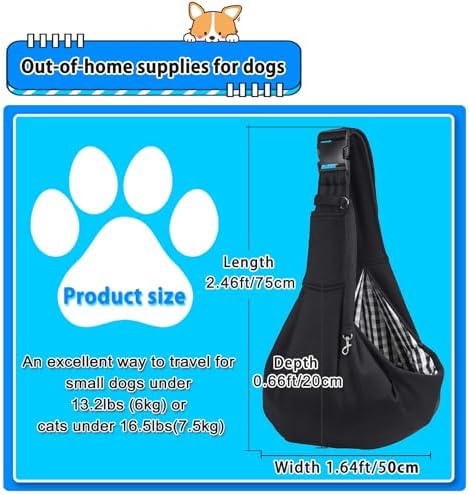 Kanemc Dog and Cats Carrier Sling, Puppy Small Pet Carrier Up to 16.5lbs - Image 2