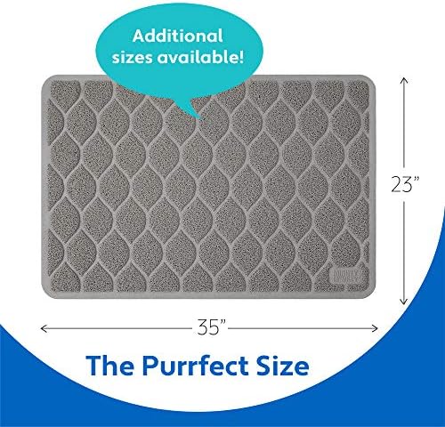MIGHTY MONKEY Waterproof Cat Litter Box Mat, BPA Free, 35x23 Slate Gray - Image 6