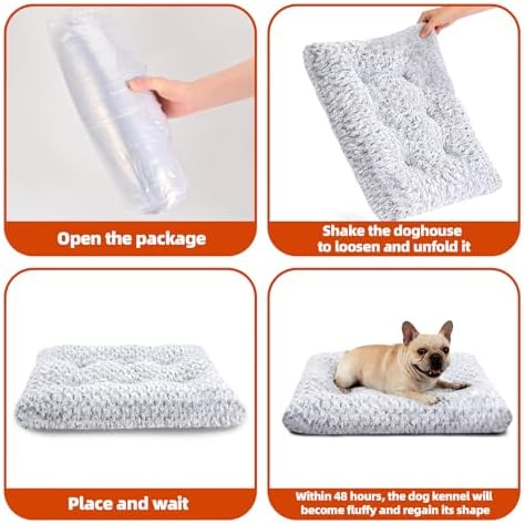 Dog Bed Medium Size, Plush Washable Pet Bed Mat, Dog Crate Bed 23"x 18" - Image 7