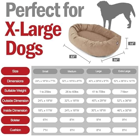 Majestic Pet Suede Shredded Memory Foam Mix Calming Dog Bed Washable - Image 3