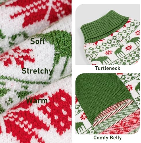 KYEESE Dog Ugly Christmas Sweater for Small Dogs with Snowflake Reindeer - Image 3