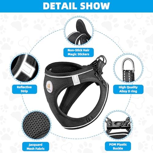 Hipubby Dog Harness and Leash Set, No Pull Soft Mesh Puppy Harness - Image 3