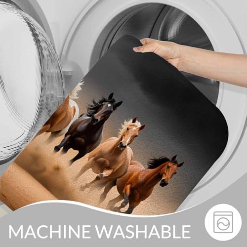 Horse Bath Mat for Bathroom Horse Herd Run in Desert Sand Storm Bath Rugs Door - Image 7