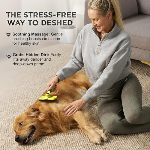 Deshedding Dog Brush for Shedding – Self Clean Cat Brush Deshedding & Grooming - Image 2