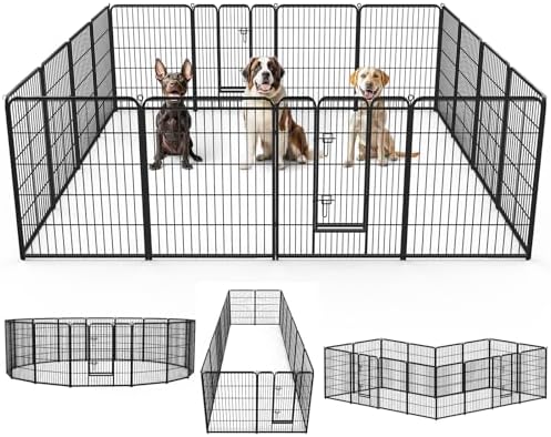 DUMOS Dog Playpen 16 Panels 40 Inch Indoor Outdoor Metal Pet Fence by DumosLifestyle