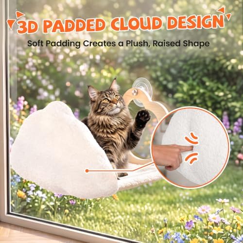 Cat Window Perch Cloud Shape, Large Cat Hammock Bed Washable - Image 5