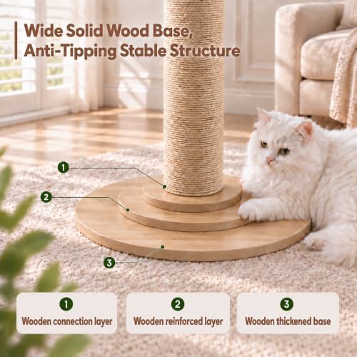 63in Tall Cat Scratching Post for Indoor Cats Large Adult - Image 5