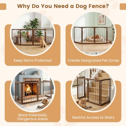 Giantex 4-Panel Freestanding Foldable Dog Gate - Image 5