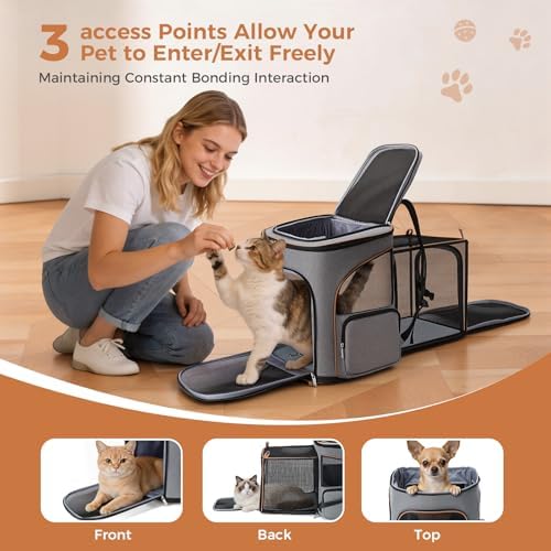 Large Cat Backpack Expandable Pet Carrier Backpack, Lekereise Dog Backpack - Image 3