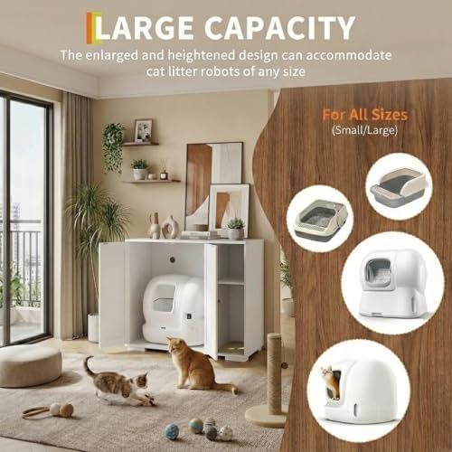 Garvee Cat Litter Box Enclosure, Large Cat House - Image 3