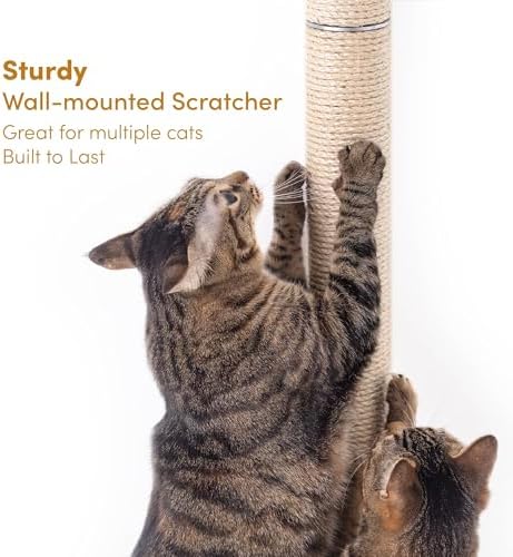 xympo 34" Wall Mounted Cat Scratcher, Sisal Scratching Post - Image 3