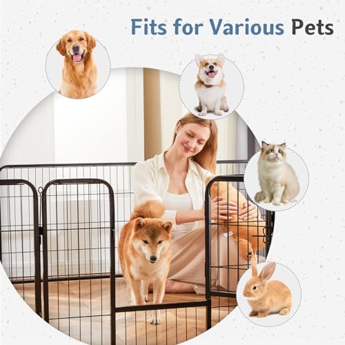 DUMOS Dog Playpen 32 Inch 24 Panels Indoor Outdoor Metal Pet Fence - Image 2