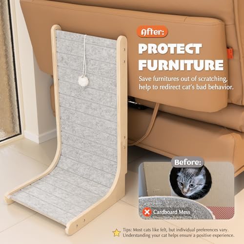 PETKARAY Felt Cat Scratcher, Vertical Cat Scratching Pad, Scratch Resistant - Image 6