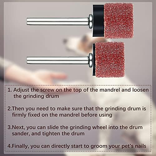 Leelosp 22Pcs Dog Nail Grinder Bands Drums, 1/2 Inch 60 Grit and 100 Grit - Image 6