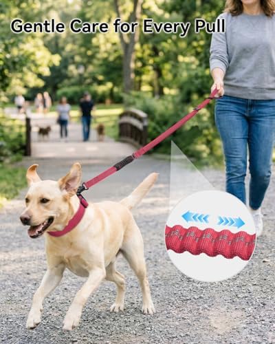 Joytale Tactical Bungee Dog Leash, Shock Absorbing No Pull, Hot Pink - Image 3