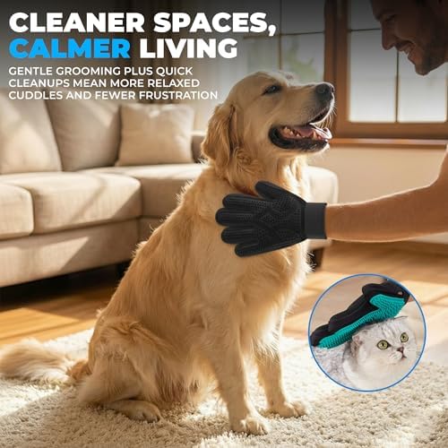 Pet Hair Removal Glove for Dogs & Cats – Dog Grooming Gloves for Shedding - Image 7