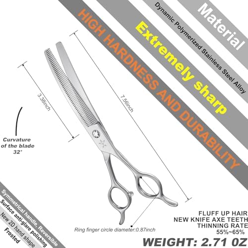 High-end Professional Dog Grooming Curved Thinning Scissors Teeth Blending - Image 2