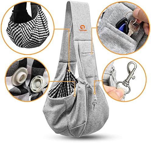 Tomkas Small Dog Cat Sling Carrier Puppy Purse Travel Wrap Soft Crossbody Pet - Image 6