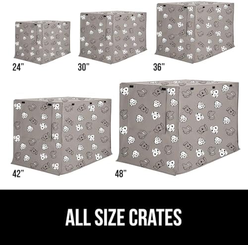GORILLA GRIP Dog Crate Covers, Wire Kennel Topper, 42 in, Taupe Dogs - Image 3