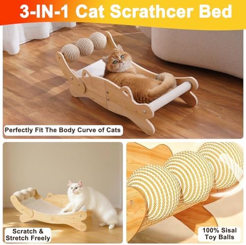 Cat Scratcher Bed, Heavy Duty Sisal Cat Scratching Post - Image 5