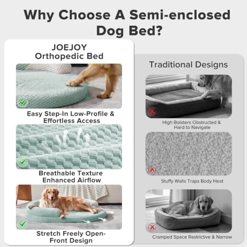 JOEJOY XXL Orthopedic Dog Beds, Extra Large Washable Waterproof Oval Dog Bed - Image 2
