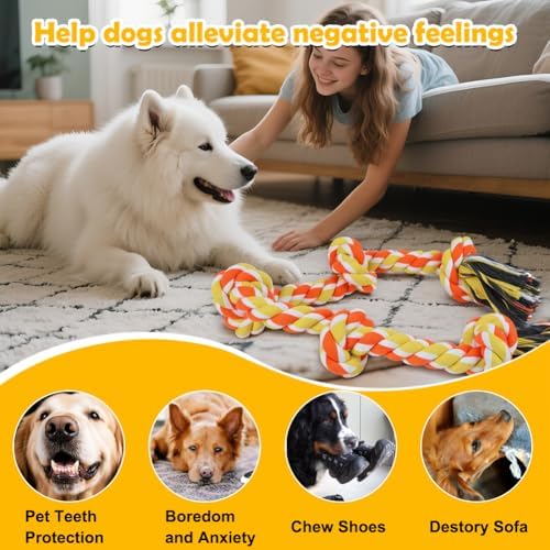 SZEE Dog Rope Toy for Large Dogs, 37 Inch 5 Knots, Halloween Pet Toys for Large - Image 6