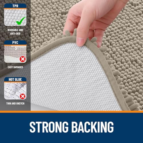 OLANLY Bathroom Runner Rugs 47x20, Extra Soft Absorbent Chenille Bath Rugs - Image 6