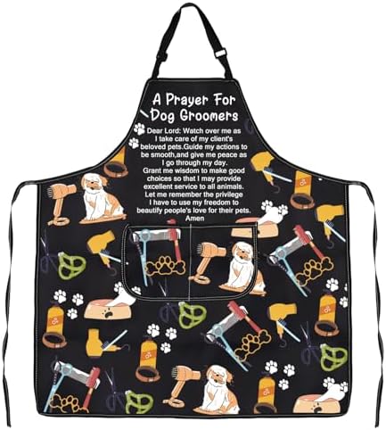 JXGZSO Dog Groomer Gifts Dog Groomer Apron Pet Grooming Apron Dog Hairdresser by JXGZSO