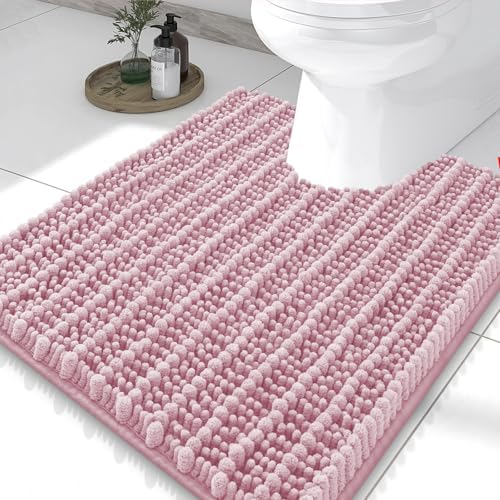 Smiry Bathroom Toilet Rugs U Shaped 24X20, Chenille Bath mats by Smiry