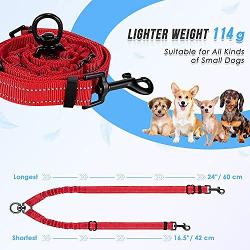 AUTOWT Double Dog Leash, No Tangle 360° Swivel Rotation Reflective Lead - Image 3