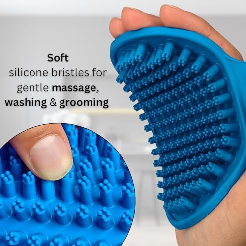 Dog Bath Brush - Silicone Grooming and Shedding Brush - Image 2