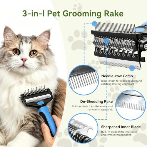 Deshedding Dog Brush, Undercoat Rake - Image 3