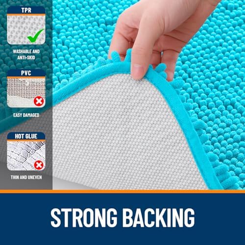 OLANLY Bathroom Runner Rugs 59x20, Extra Soft Absorbent Chenille Bath Rugs - Image 6