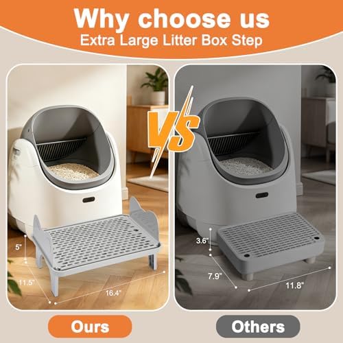 Uross Cat Litter Box Step, Extra Large Litter Box Ramp/Stairs - Image 2