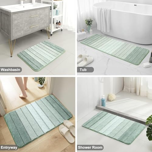 2 Piece Ombre Bath Mat for Bathroom, Non Slip Ultra Soft and Thick Water - Image 6