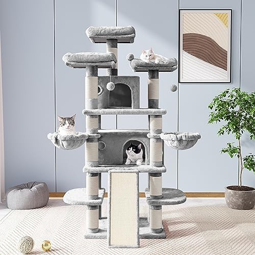Allewie 68 Inches Cat Tree/House and Towers - Image 2