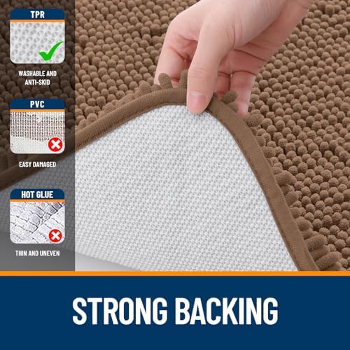 OLANLY Bathroom Rugs 30x20, Extra Soft Absorbent Chenille Bath Rugs - Image 6