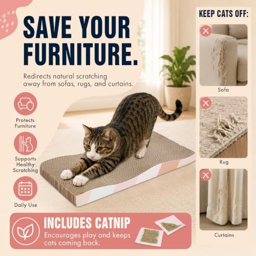 SIDAZON Cat Scratching Board cat Scratcher Cat Scratch Pad Cardboard cat - Image 4