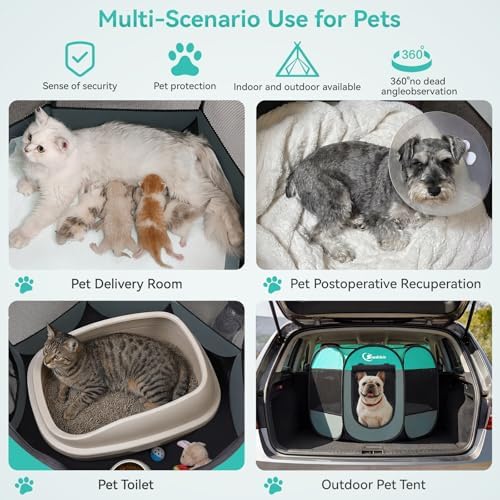 Siedihit Playpen for Middle Dog Cat, Dogs Tent Crate Cage Indoor - Image 4