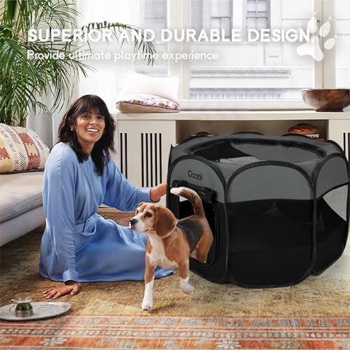 Goozii Portable Dog Playpen for Large Dogs, Collapsible Puppy Pet Cat Playpen - Image 3
