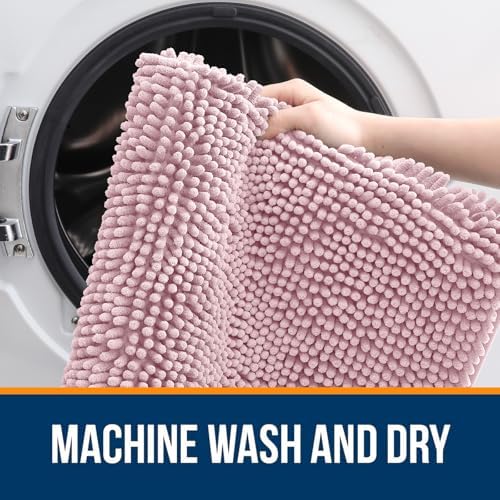 OLANLY Bathroom Rugs 34x21, Extra Soft Absorbent Chenille Bath Rugs - Image 5