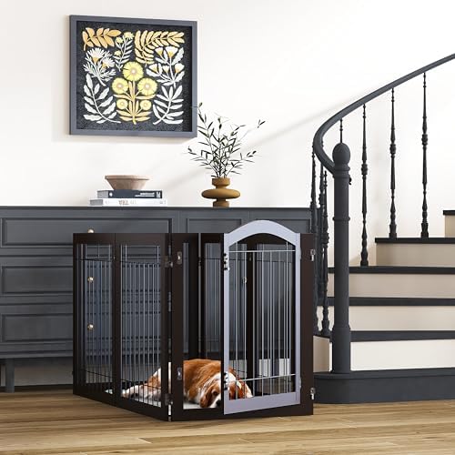 PAWLAND Dog Gate Indoor with Door, Freestanding - Image 4