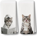 Cat Kitchen Towels Decor Set of 2 by BCUANGD