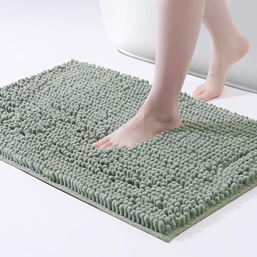FRESHMINT Chenille Bathroom Rugs Mat 32"x20", Non-Slip Bath Mat by FRESHMINT