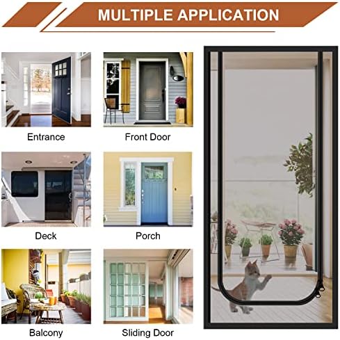 Dixutzi Reinforced Cat Screen Door Fits Door Size 30''x 80'', Heavy Duty Pets - Image 2