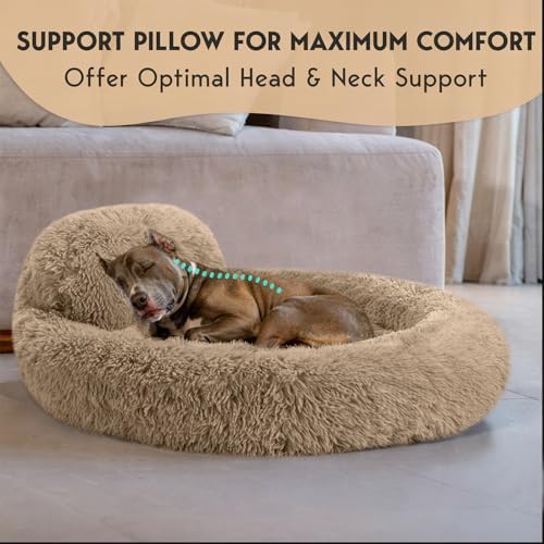 Large Dog Bed - 36'' Calming Donut Dog Beds, Dog Beds Large Sized Dog - Image 2