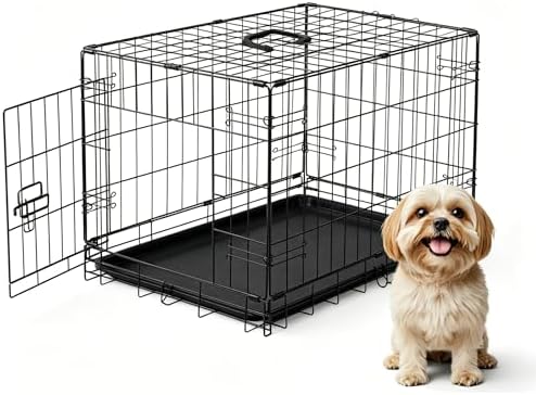 DUMOS Dog Crate 30 Inch, Foldable Puppy Small Medium Dog Cage Pet Kennel by DumosLifestyle